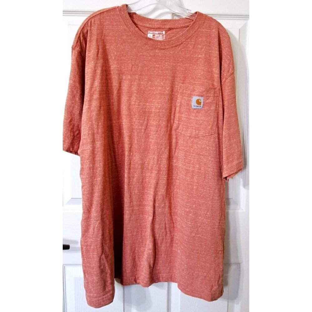 Carhartt Men's XL Loose Fit Short Sleeve Heathered Orange Pocket T-Shirt